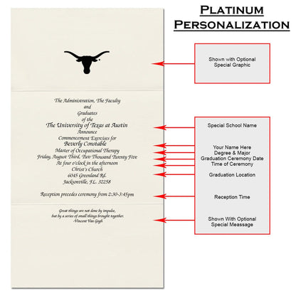 The University of Texas at Austin Graduation Announcement (Platinum Style)
