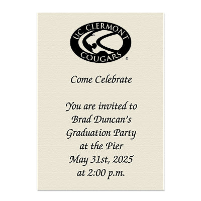 University of Cincinnati Clermont College Personal Notecard