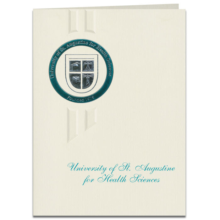 Elegant Announcement Crest: U of St Augustine for Health Sciences   Master's Seal Foil